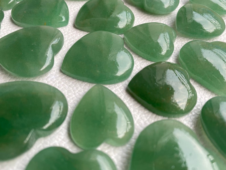 Green Jade, Green Jade Heart, AAA Jade, Unique Jade, Heart Shape, Green Jade Lot, Green Jade Cabochon, Green Jade Gemstone, Jewelry Stone image 4