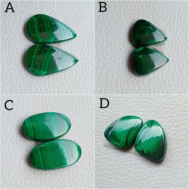 Malachite Jewelry, Malachite Gemstone Malachite AAA Malachite Malachite Pair Malachite Cabochon Natural Malachite