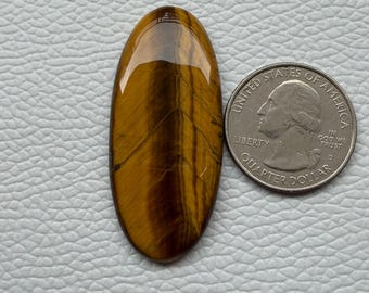 Natural Tiger Eye Gemstone Cabochon, Hand Cut for Jewelry Making