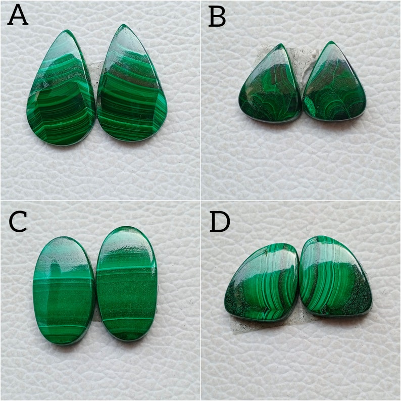 Malachite Jewelry, Malachite Gemstone Malachite AAA Malachite Malachite Pair Malachite Cabochon Natural Malachite