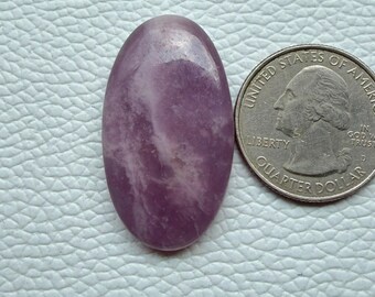 Natural Lepidolite Gemstone Cabochon, Hand Cut for Jewelry Making