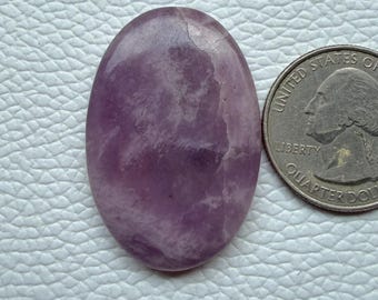 Genuine Lepidolite Gemstone, Natural Loose Stone (38x25x5 mm)
