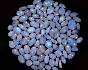 Cabochon pierre de lune arc-en-ciel AAA, pierre précieuse flashy, fabrication de bijoux