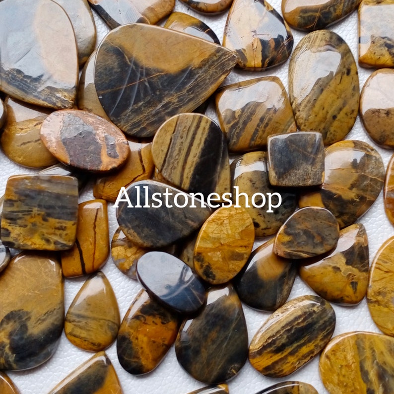Jasper Gemstone Dual Stone Tiger Eye Bumble Mix Dual Gemstone Natural Tiger Bumble Bee Stone Designer Jasper Wirewrap Stone