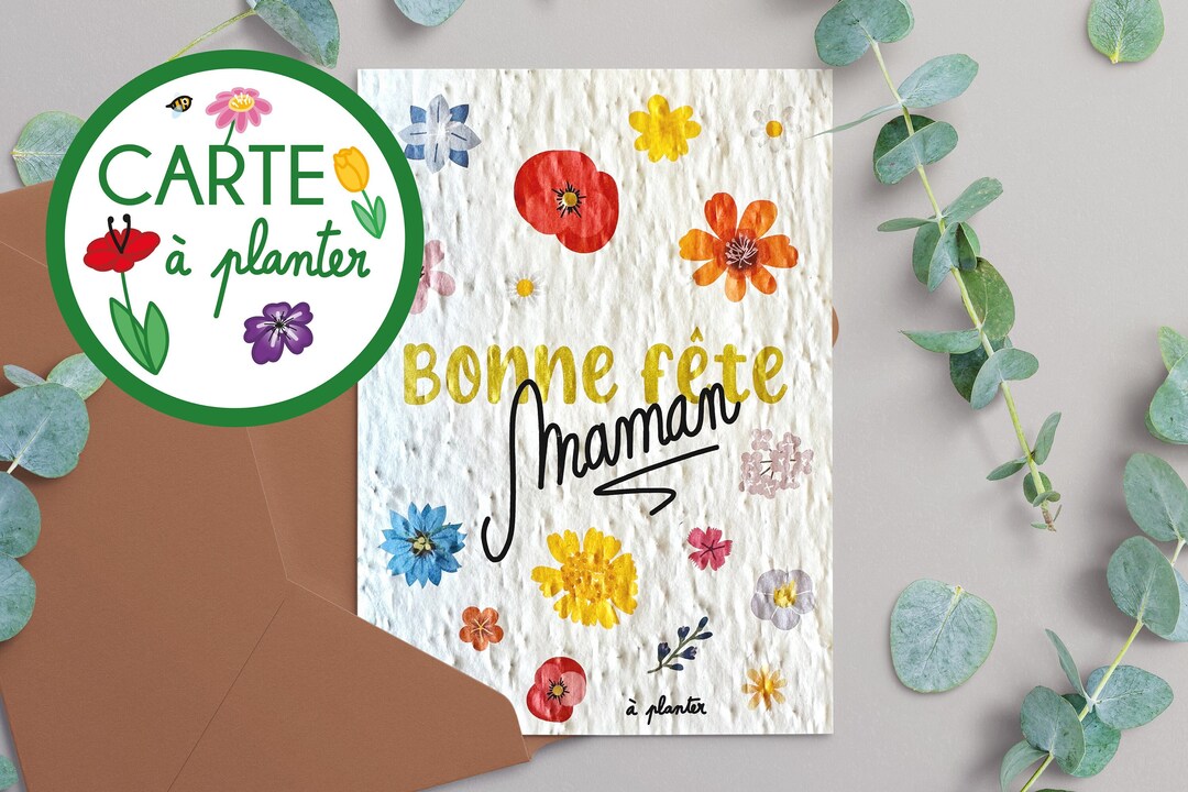 Carte Bonne fête Maman Graine carte à planter Fleurs Fête des mères