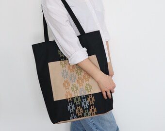 Textile bag with an ethnic print, water-repellent fabric