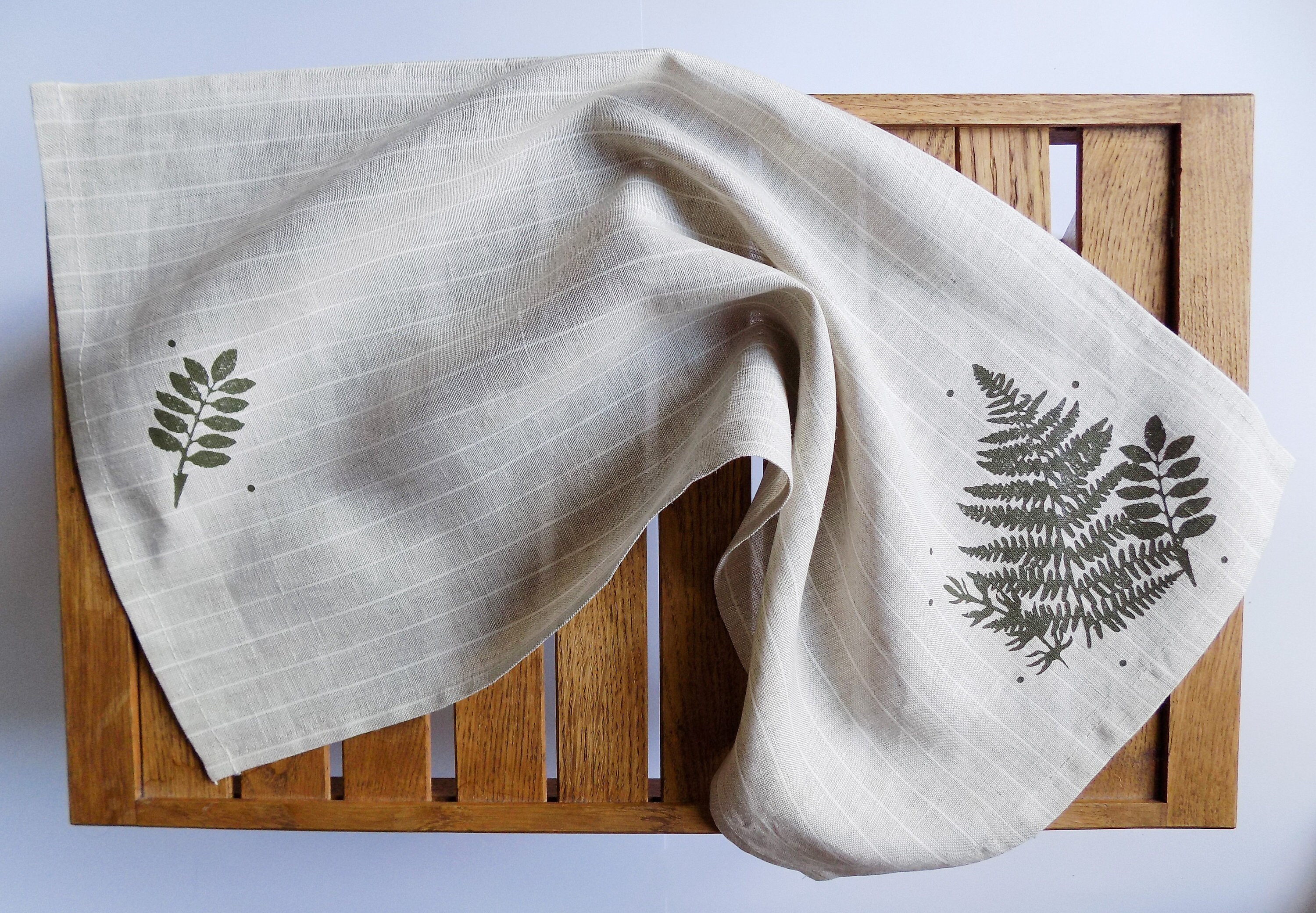 Kitchen Towels with Fern Scandinavian Decor Botanical Print Etsy