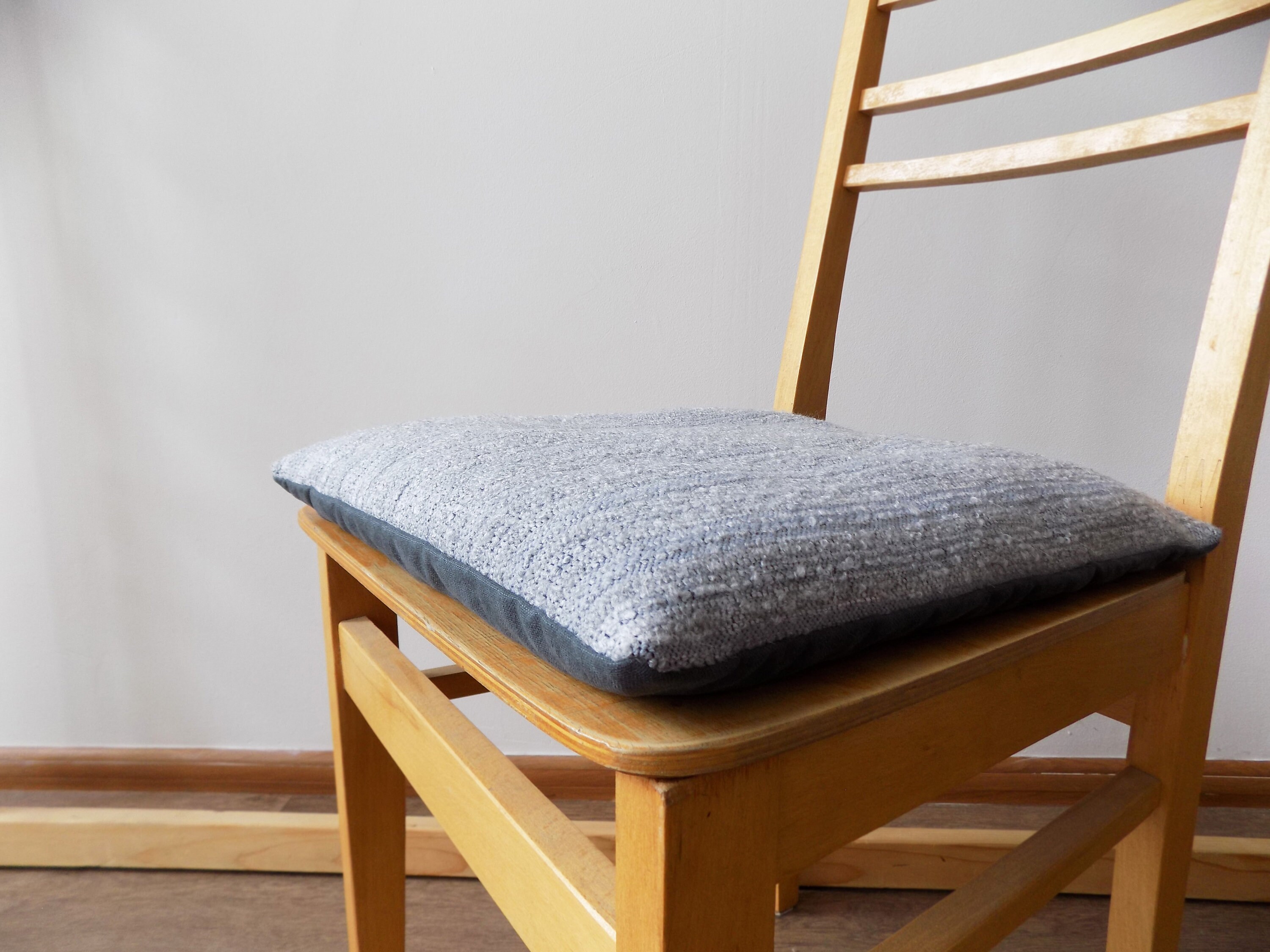 Set of Chair Cushions Gray Chair Pads Pillow for a Stool Etsy