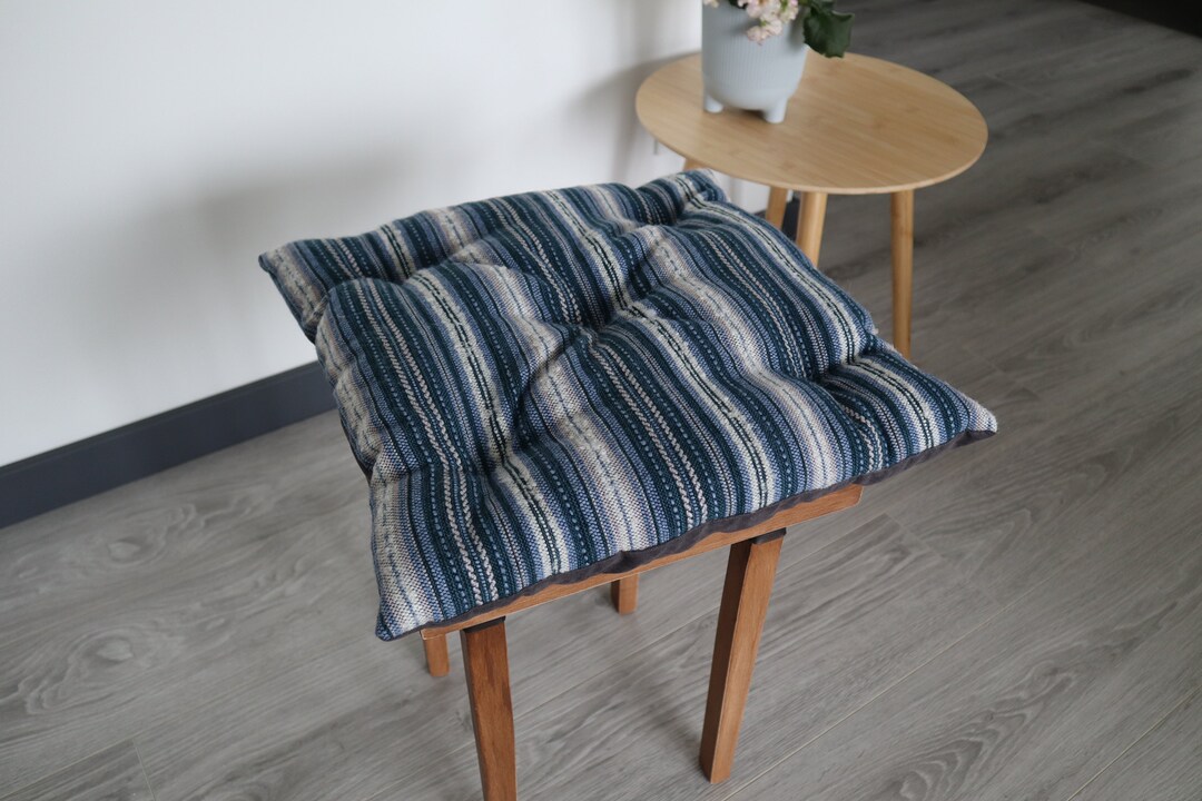 Set of 4 Chair Pads, Kitchen Cushions, Woven Stool Cushion