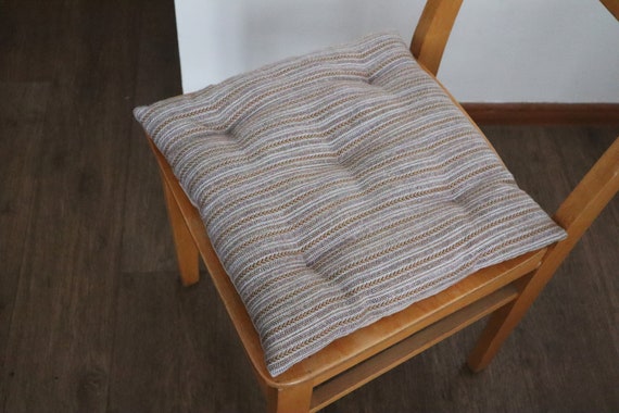 Beige chair cushions with ties sale