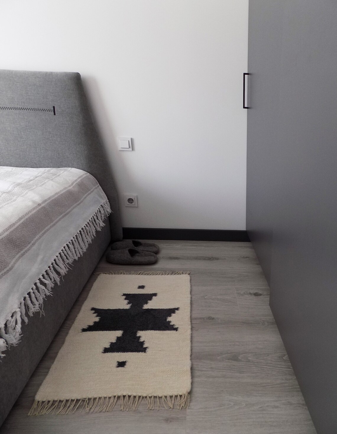 Skandinavischer Teppich weißer und grauer Teppich mit | Etsy
