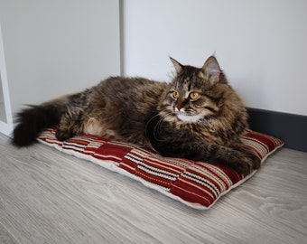 Cojín tejido a mano para mascotas: cama pequeña para gatos o perros, almohada acolchada.