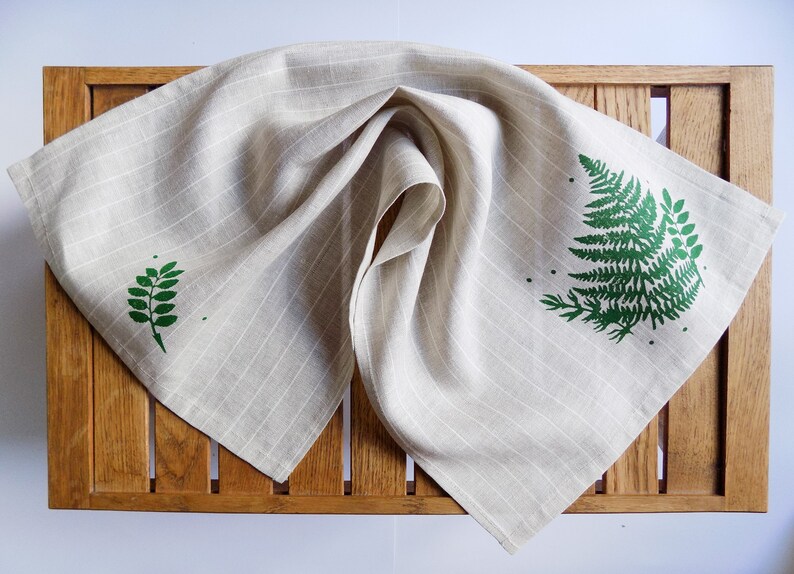 Kitchen Towels with Fern Scandinavian Decor Botanical Print Etsy