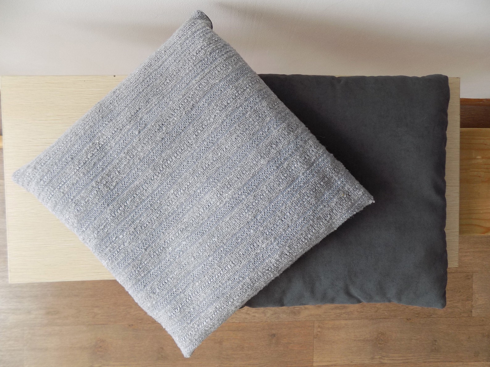 Set of Chair Cushions Gray Chair Pads Pillow for a Stool Etsy