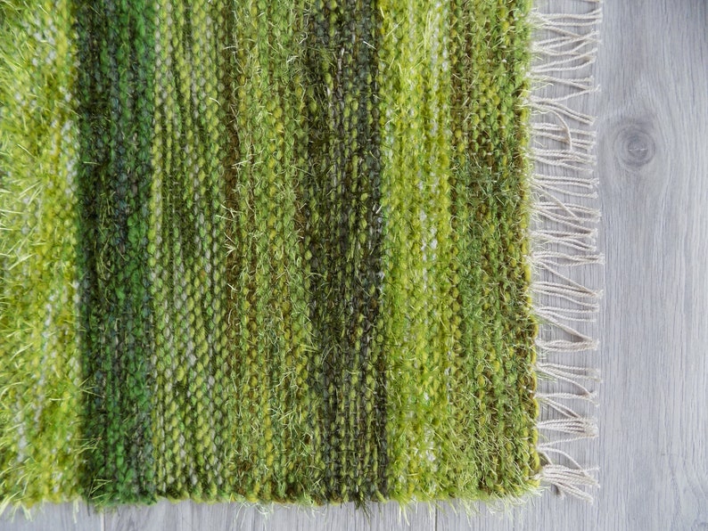 Olive Green Bath mat Small Woven Rug like Moss Bedroom Floor Etsy