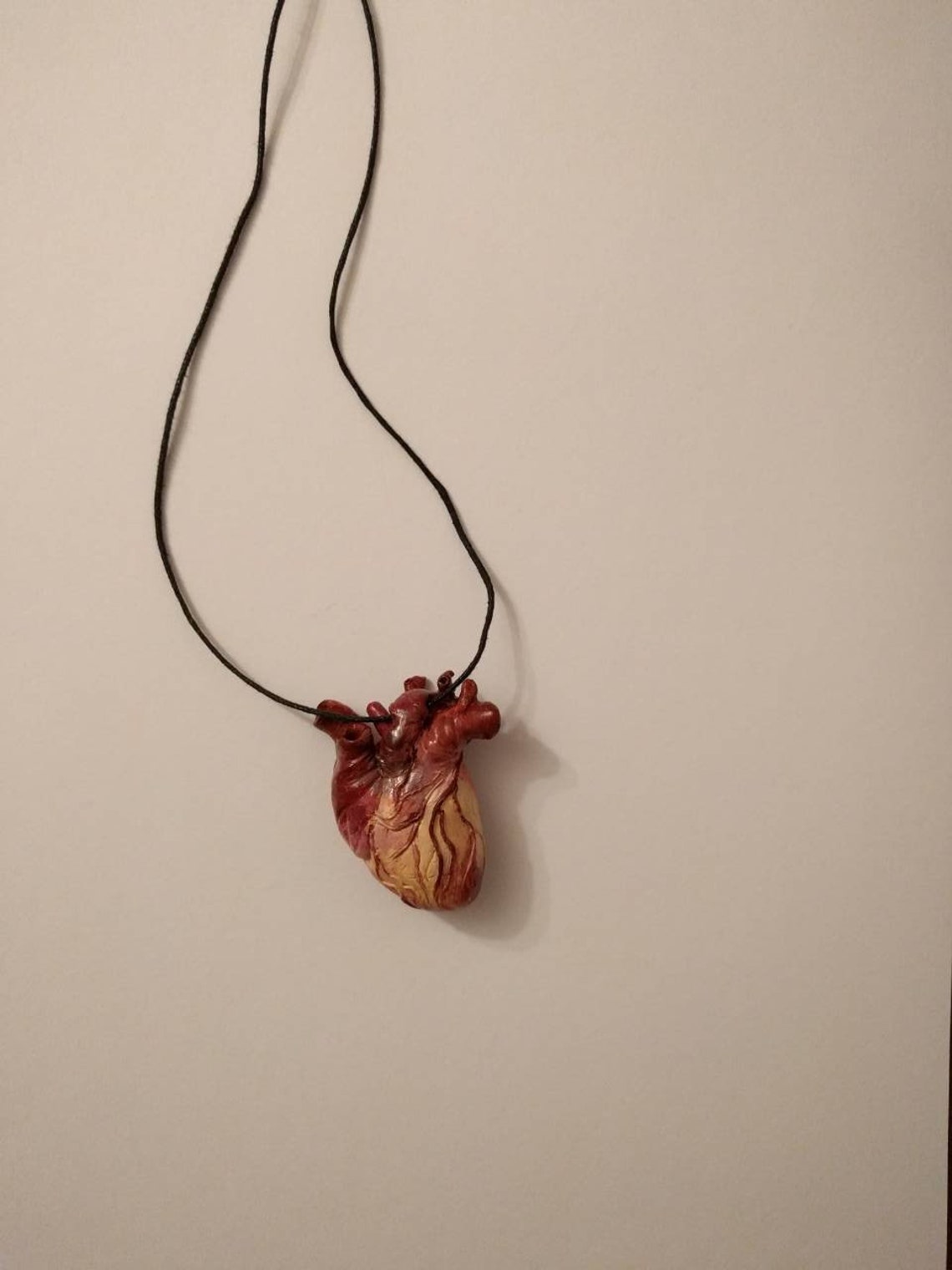 Creepy jewelry Heart Anatomical heart pendant Heart Etsy