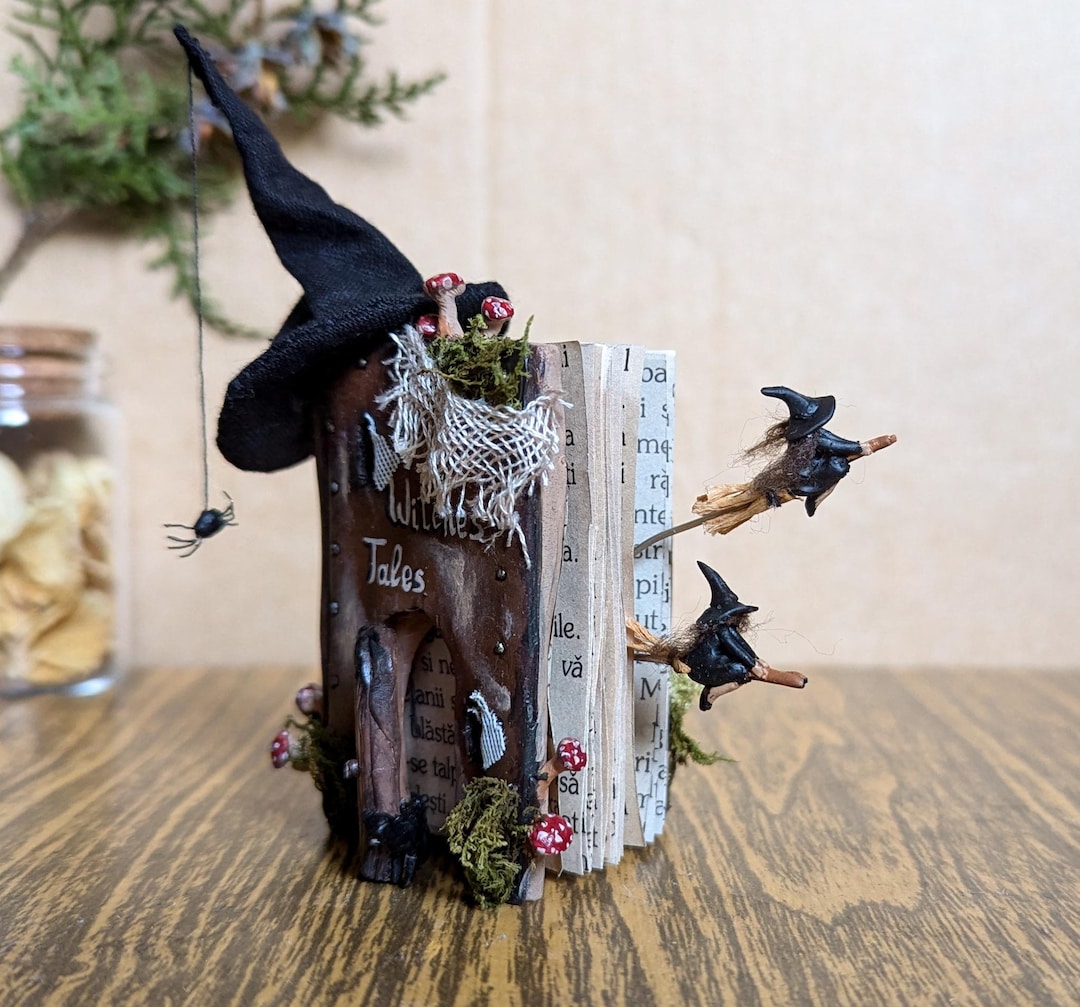 Miniature Book Witches Tales, OOAK Handmade Sculpture, Whimsical ...