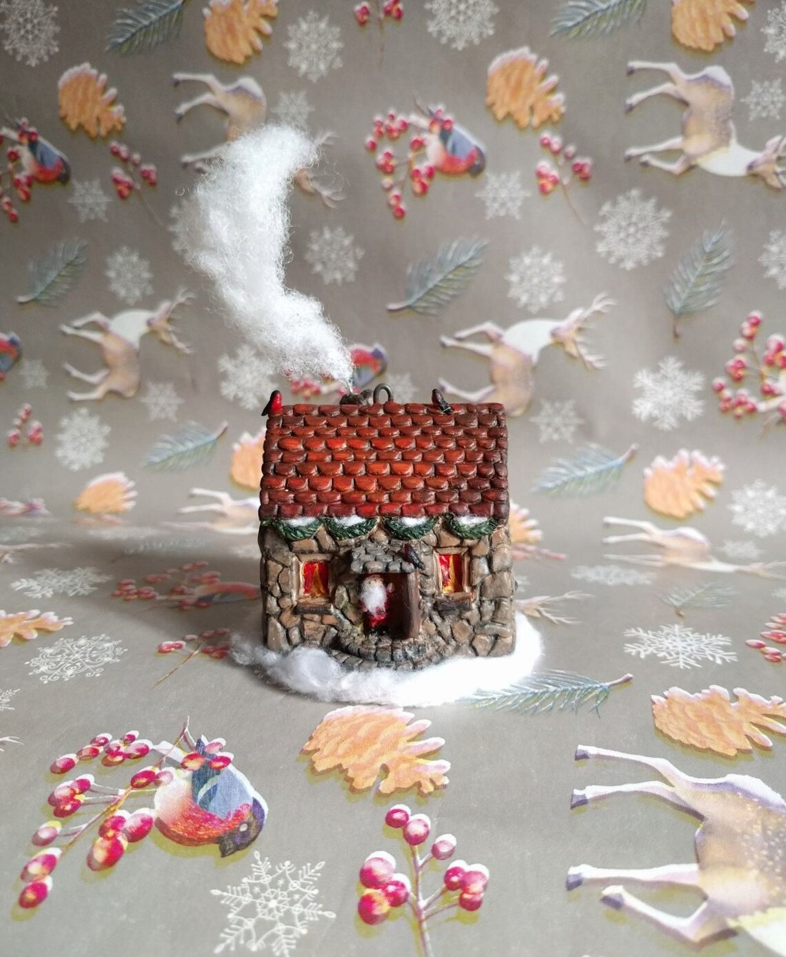 Christmas decor Santa's House christmas tree toy Etsy