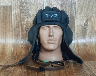 Casco original vintage de tanquista de la URSS