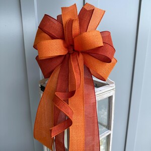 Fall Wreath Bow: Orange & Burnt Orange Wired Ribbons