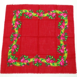 Floral wool vintage shawl, Babushka head scarf,  Ethnic headscarf for women, shawl grandmother, Babushka shawl, Ukraine scarf for woman