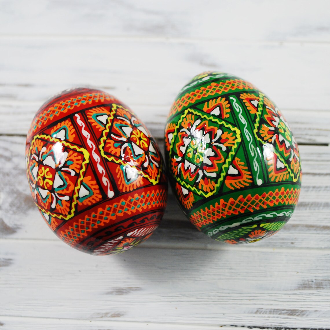 Easter Pysanky Set 10 Ukrainian Traditional Wooden Eggs Hand - Etsy