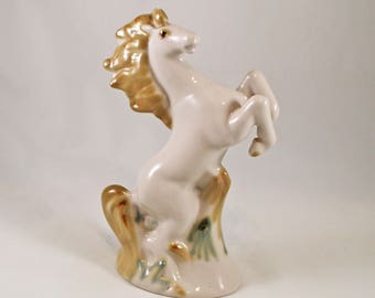 Porcelain figurine horse Soviet time 1970s, Collectible statue, Animal figurine, Vintage porcelaine figurine, Vintage horse ceramic, Gift