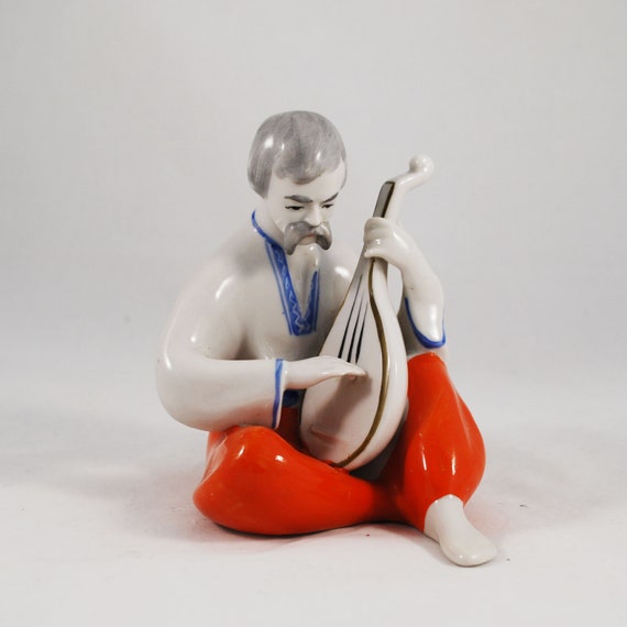 Porcelain statuette soviet period Ukrainian cossack Vintage figurine men