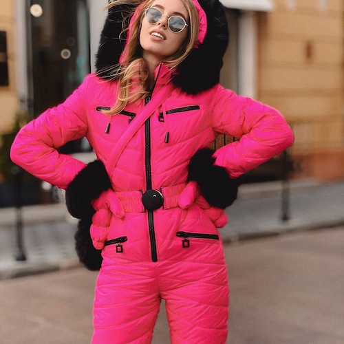Ups Ski Suit Winter for Woman Outwear Sport Outfit Warm Skisuit Overall Jumpsuit One Piece Women Ski Suit Jumpsuit Suit Pink Outfit