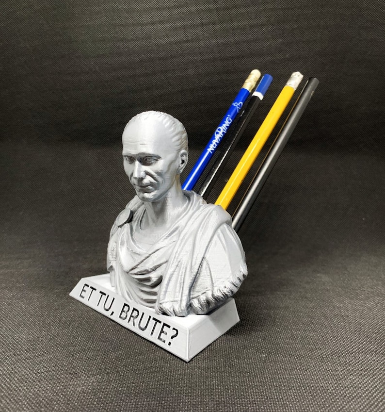 Julius Caesar Pen Holder / Statue Bust Caesar / pencil holder / pencil cup / teacher gift / history bust image 2