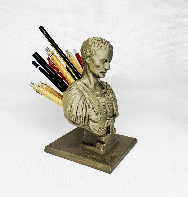Julius Caesar Pen Holder / Statue Bust Caesar / Pencil Holder Etsy