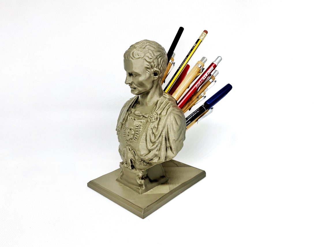 Julius Caesar Pen Holder / Statue Bust Caesar / Pencil Holder Etsy