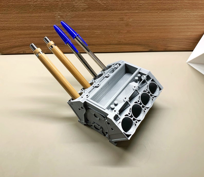 V8 Engine Block Pen Holder / V8 Engine Enthusiast Lover / V8 Etsy New