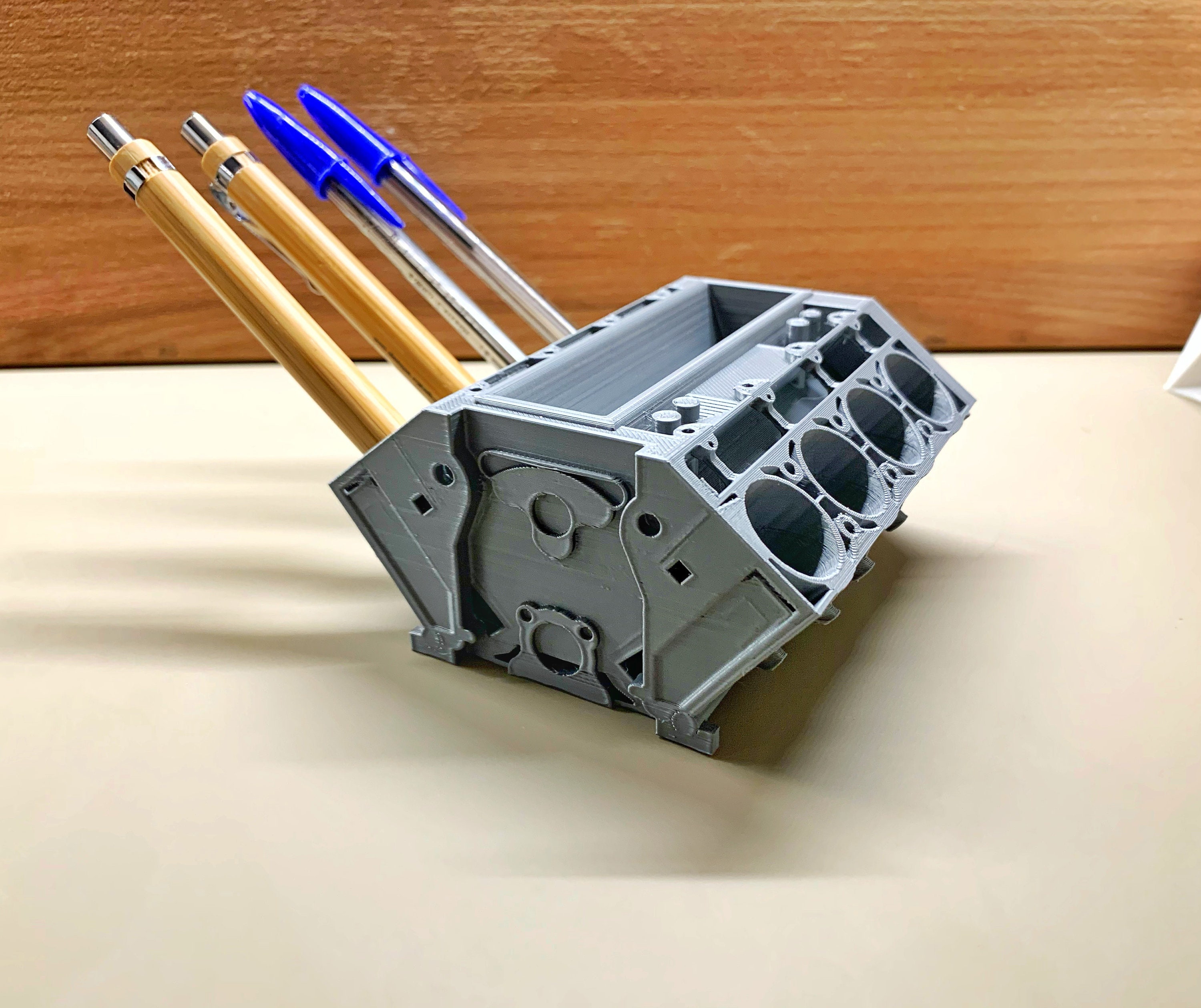 V8 Engine Block Pen Holder / V8 Engine Enthusiast Lover / V8 Etsy