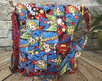 DC Comics Super Girl Crossbody, Sling Bag, DC Hero, Purse for women child, Cross shoulder bag, Fandom, Geeky, Custom Super Girl purse gift