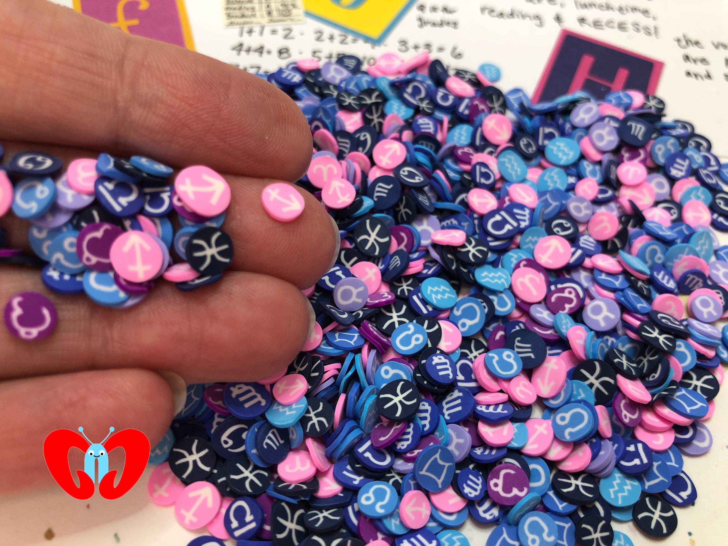 Zodiac Star Signs Fimo Faux Sprinkles Polymer Clay Slices Nail Etsy