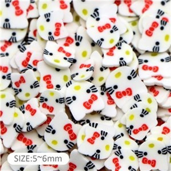 CAT Kitten Pet Fimo Faux Sprinkles Spangles Polymer Clay Slices Slime Sprinkles Nail Art Sequins Filler Kid Crafts Confetti USA #378