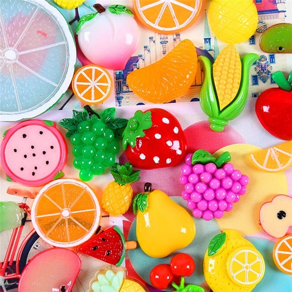 FRUIT & VEG Fake Food Kawaii Cabochon Decoden Slime Charms Resin