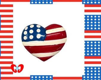 Adornos de resina plana 3D con diseño de bandera estadounidense, 4 de julio, 5 piezas, Día de la Independencia, patriótico, decodificados, n.° 182