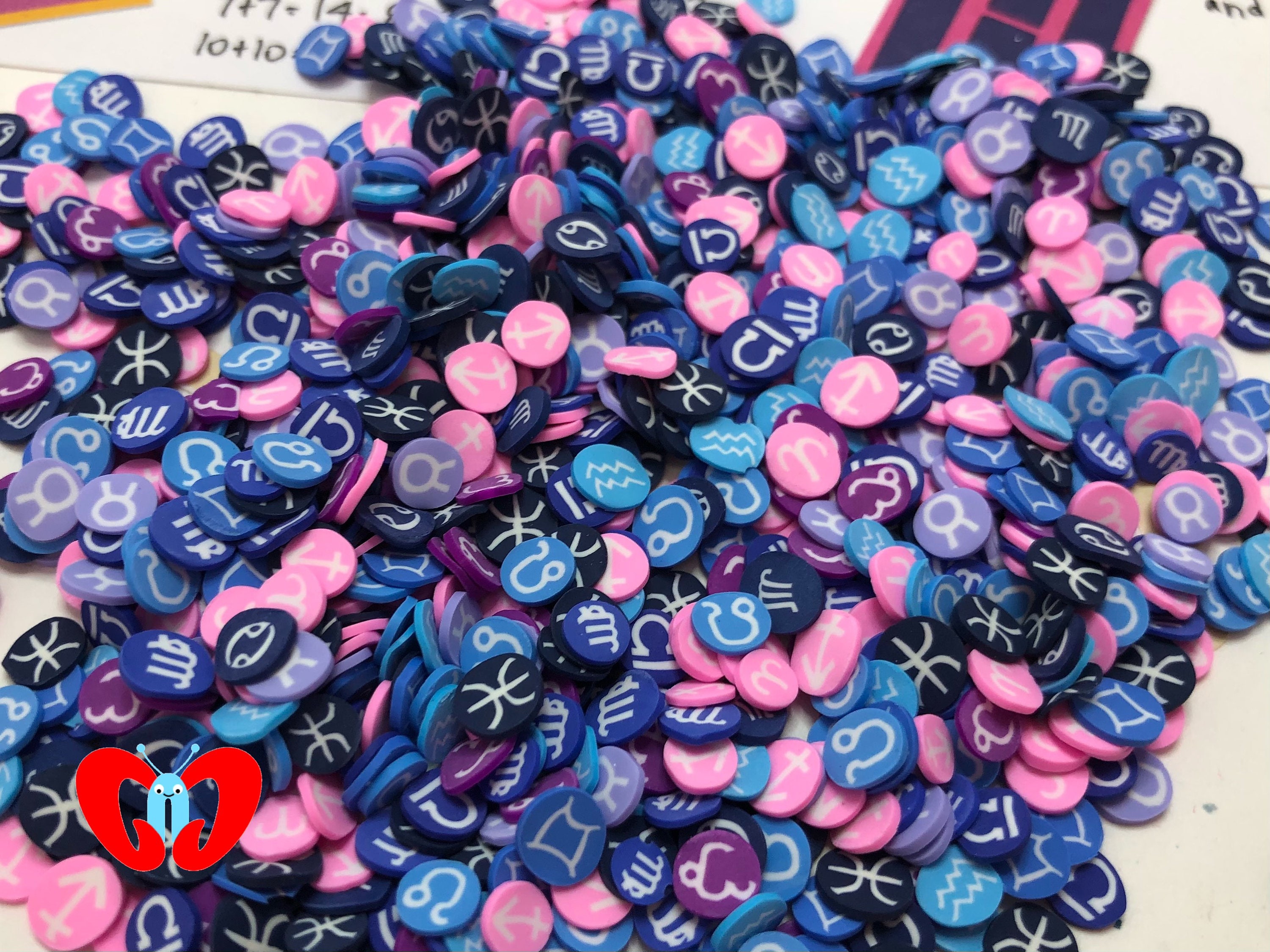 Zodiac Star Signs Fimo Faux Sprinkles Polymer Clay Slices Nail Etsy