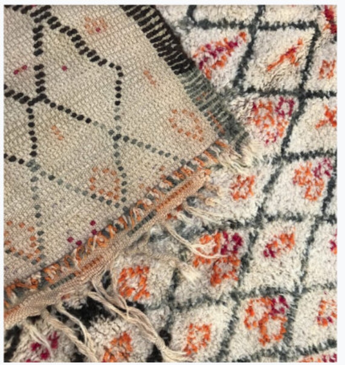 Vintage Beni Ourain Rug 9'4x5'9 Etsy