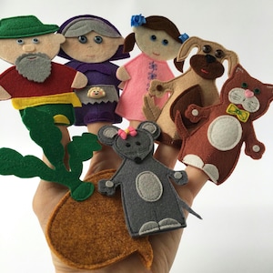 Handmade Felt Finger Puppets Set - Delightful Gift for Grandchildren