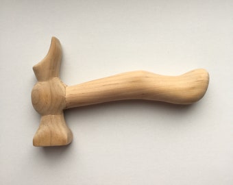 Kids carved wooden hammer, gift for boy