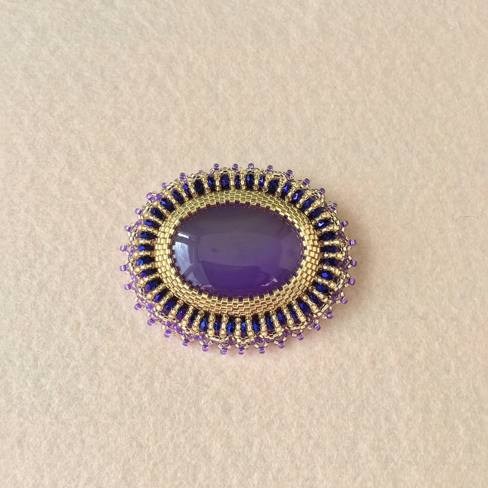Large purple brooch ready to ship large oval brooch 23x Etsy