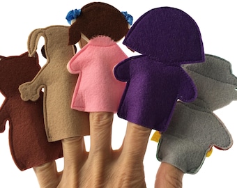 Handmade Felt Finger Puppets Set - Delightful Gift for Grandchildren
