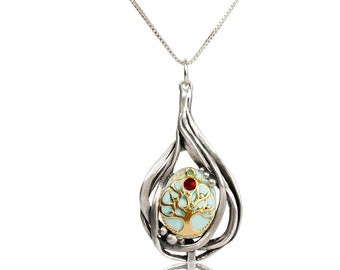 GiftJewelryShop Ancient Style Silver Plate Albania Flag Christmas Wreath Charm Pendant Necklace