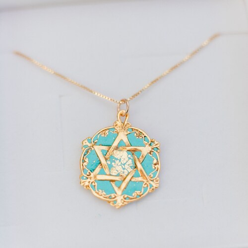 David Necklace Gold Israeli Jewelry 