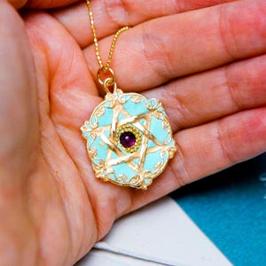 Star of David Necklace Gold Filled 18k Judaica Pendant Vintage Hanukkah gift