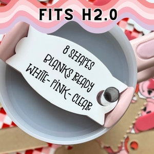Acrílico Nombre Etiqueta Espacios en blanco Vaso Taza Stanley Topper Calcomanía blanca transparente Personalizar Sublimación de brillo personalizado Flor H2.0 -40/20/30oz