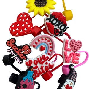 Straw Topper Charms- Stanley, Owala, Tumbler Cup Accessories - Valentines Day Gifts for Her